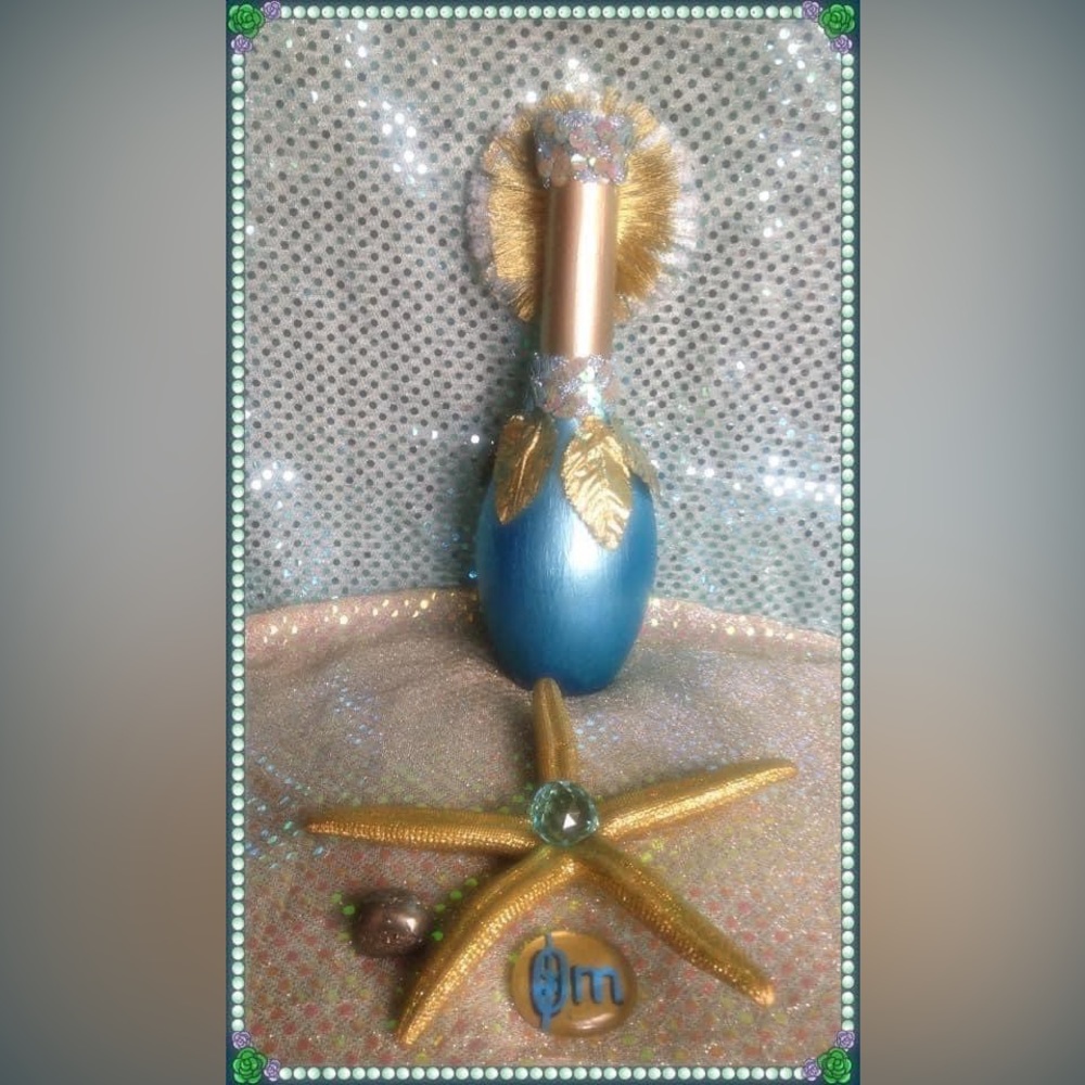 Hand Crafted Ocean Flower Treasure Gypsy Bottle Table Centerpiece Host Pick - Picture 5 of 7